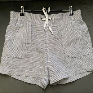 Athleta Linen Striped Shorts 4